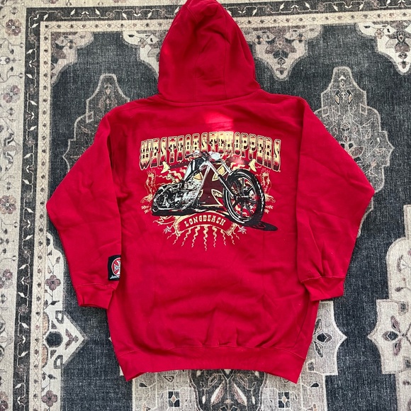 West coast choppers Jesse James Red Hoodie Sweatshirt - Picture 5 of 6